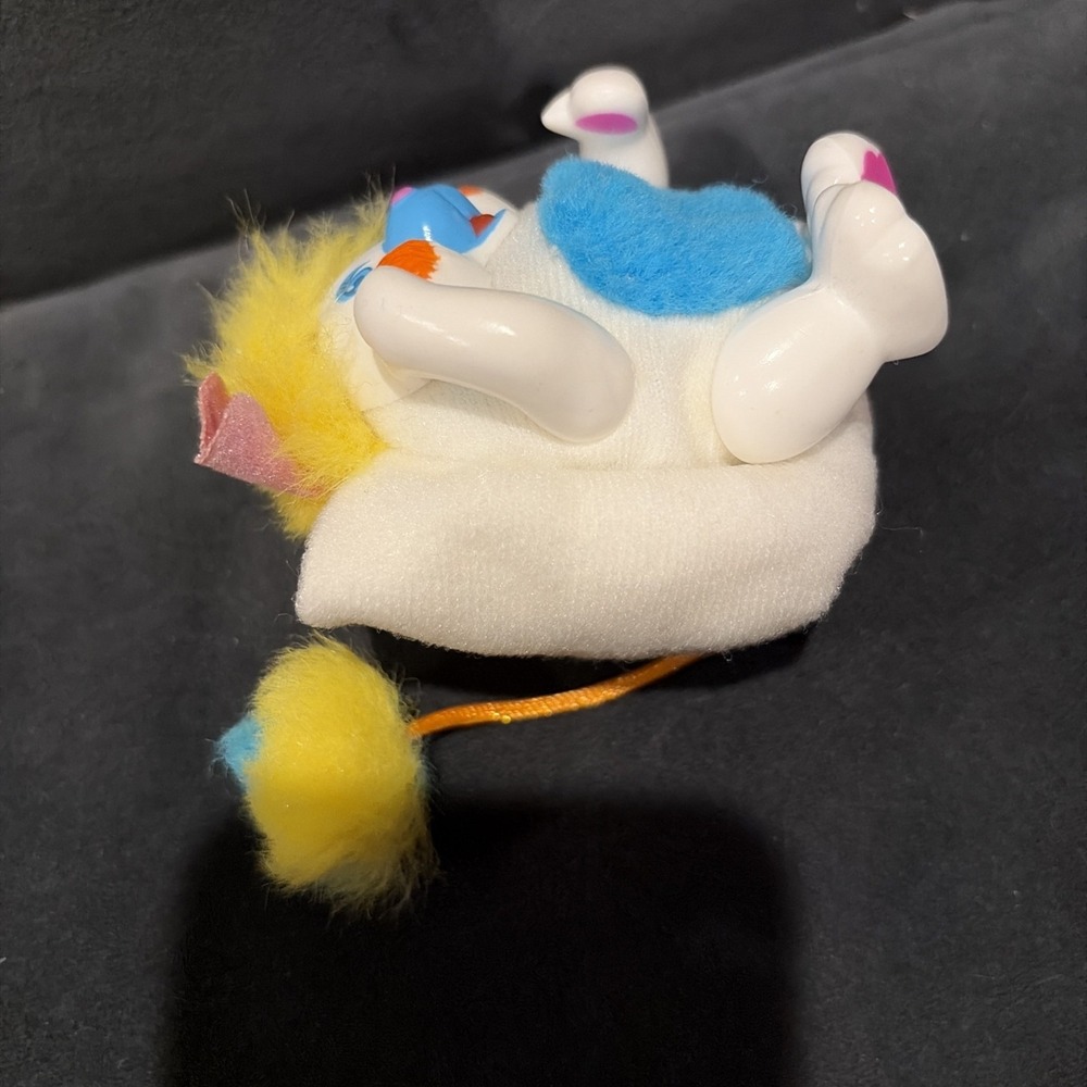 Vintage 1986 Mattel White Pocket Popple "Puffball", Poseable 3" Mini Plush #1247 - Picture 6 of 10